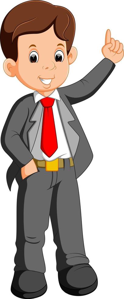 businessman cartoon presenting vector