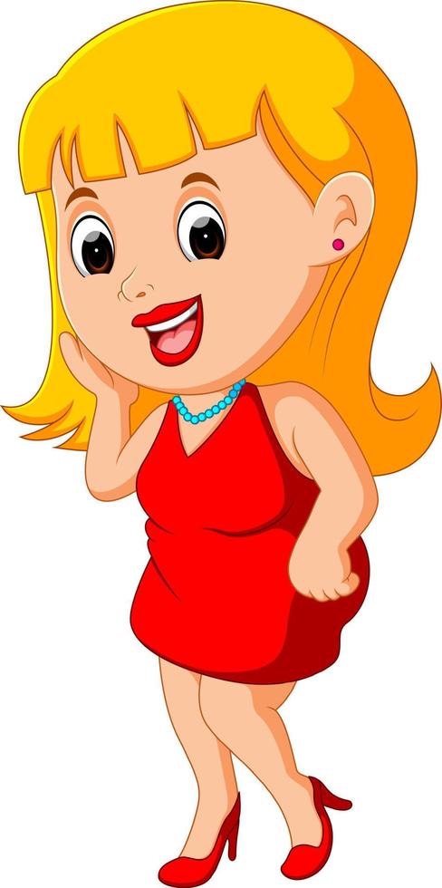 women in red dress vector