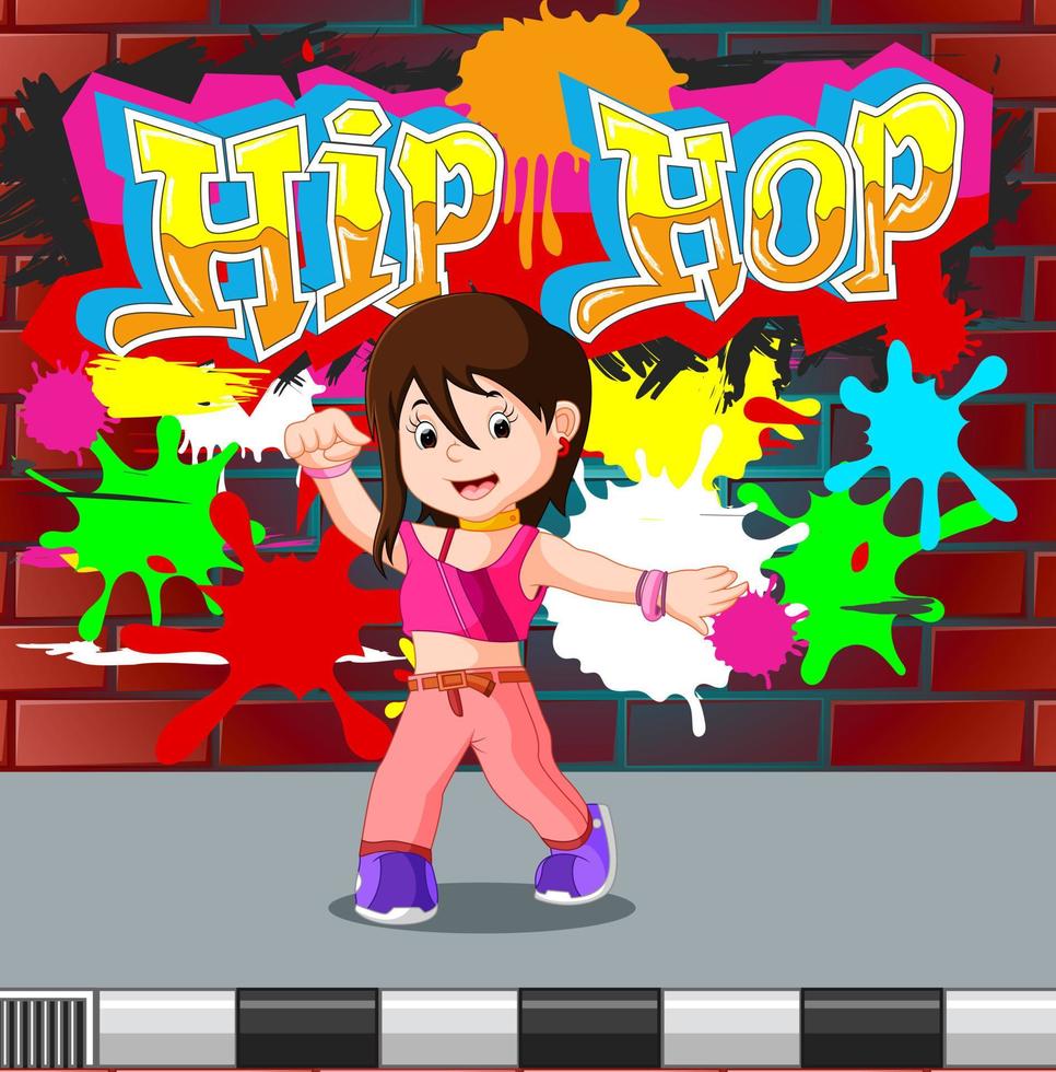 niños bailando hip hop vector