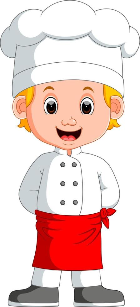 boy chef cartoon vector