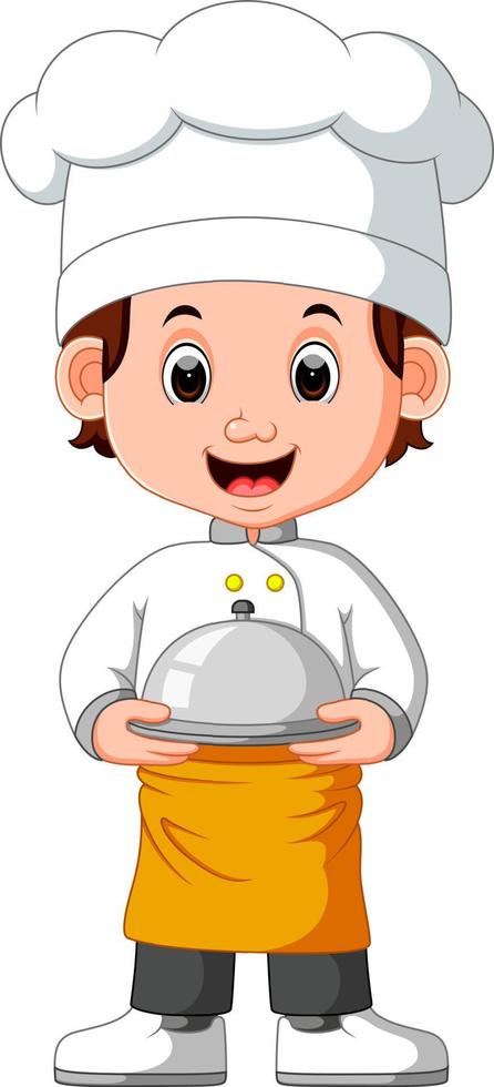 boy chef cartoon vector