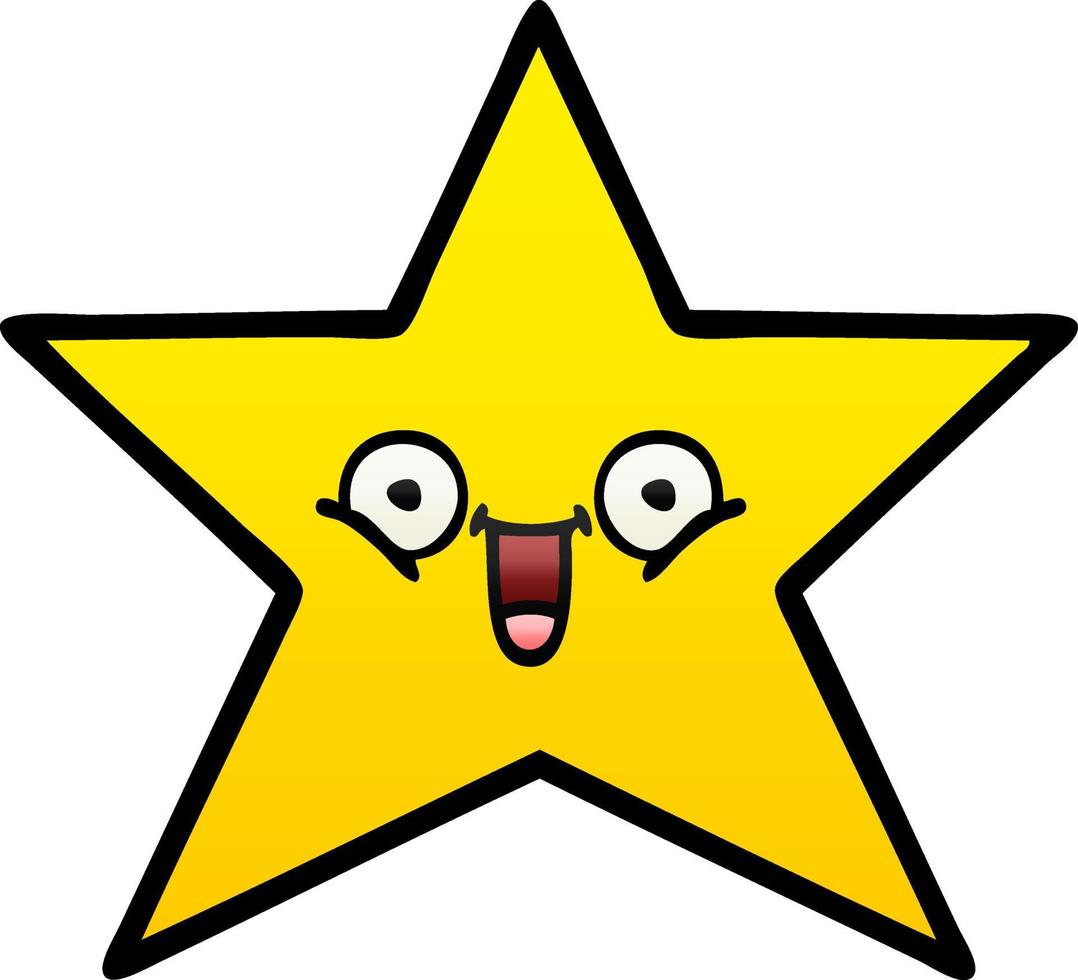gradient shaded cartoon gold star vector