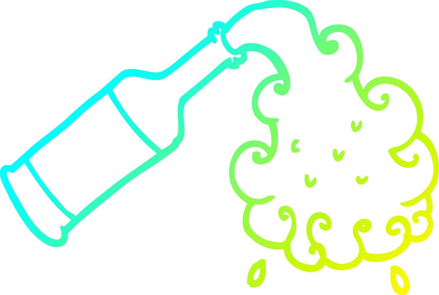 cold gradient line drawing cartoon beer pouring vector
