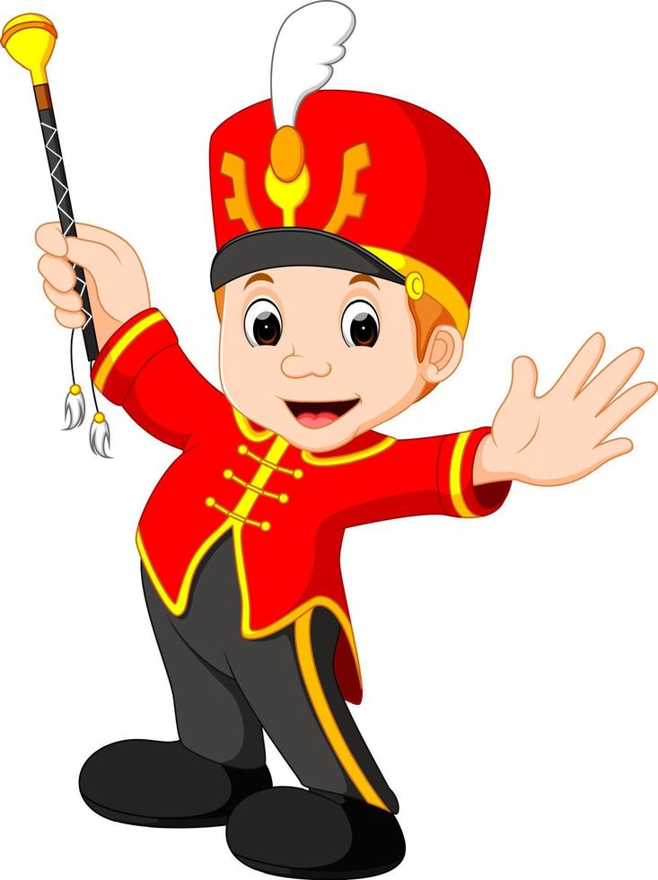 boy marching band vector