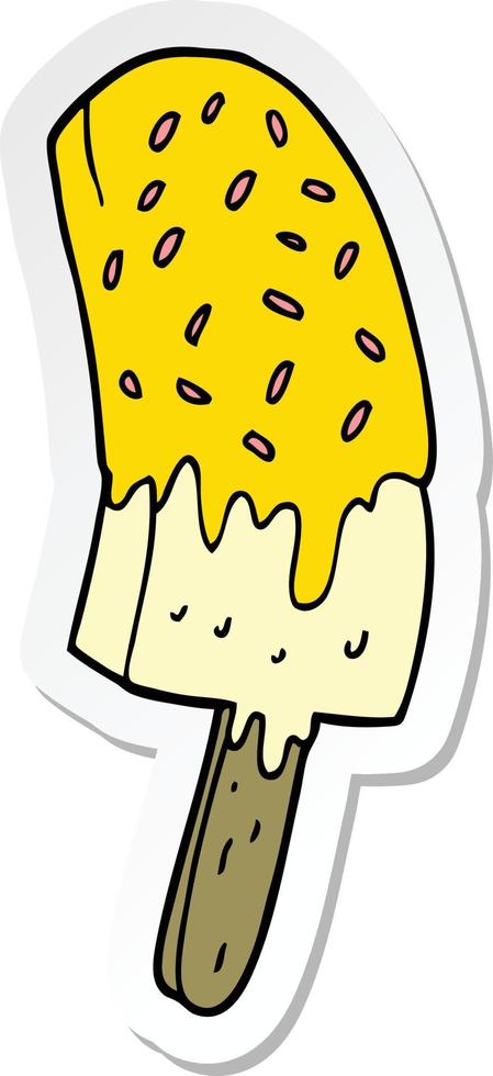 sticker of a cartoon ice cream lolly vector