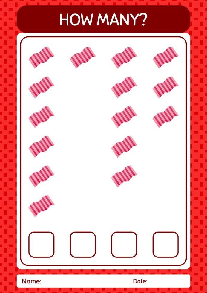 How many counting game with towel. worksheet for preschool kids, kids activity sheet vector