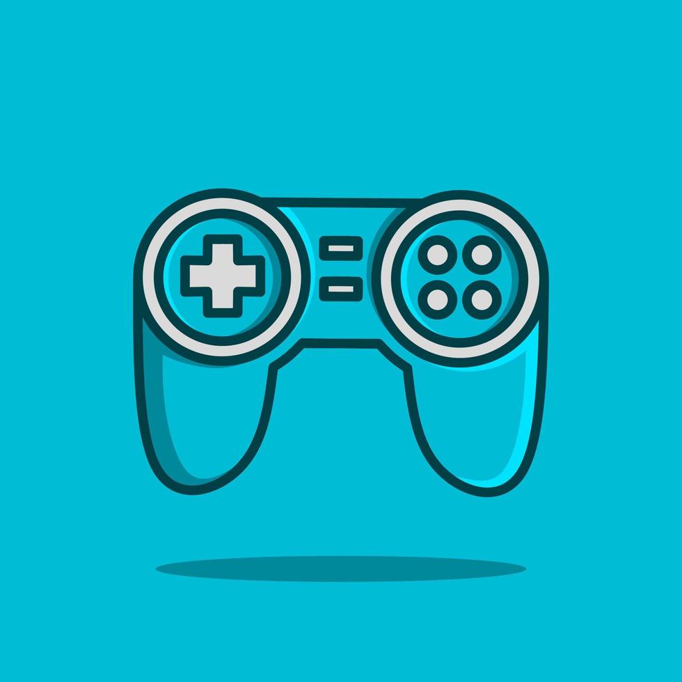 Joystick game console flat design vector. Colorful logo with soft background. Abstract graphic illustration. vector