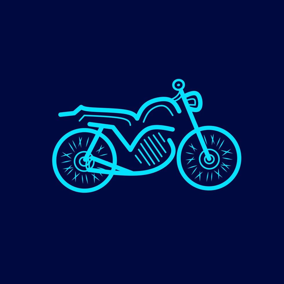 Vintage Motorcycle Bike Line. Pop Art logo. Colorful design with ...