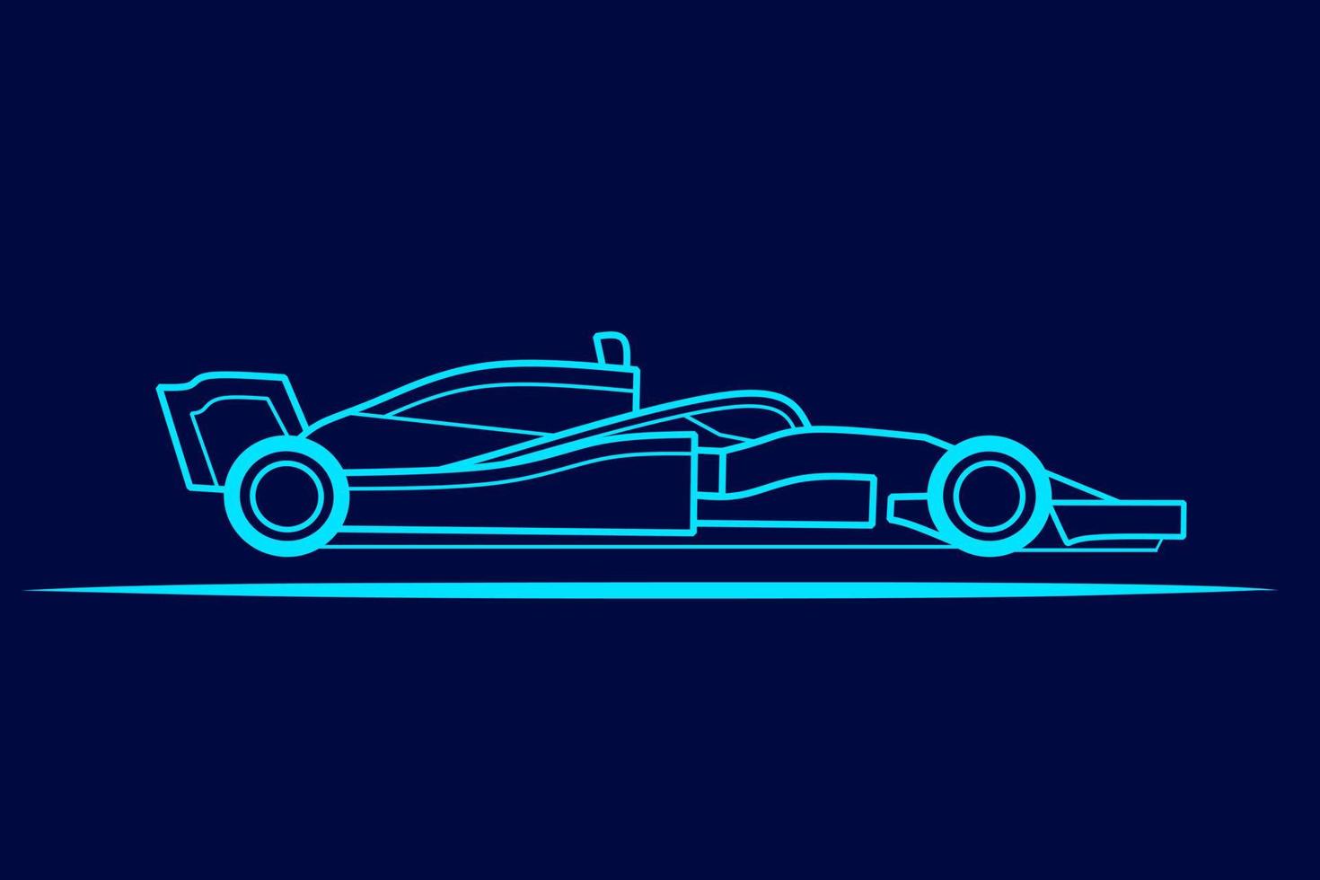 Formula One sport race line potrait logo colorful design with dark background. Isolated navy background for t-shirt, poster, clothing, merch, apparel, badge design vector