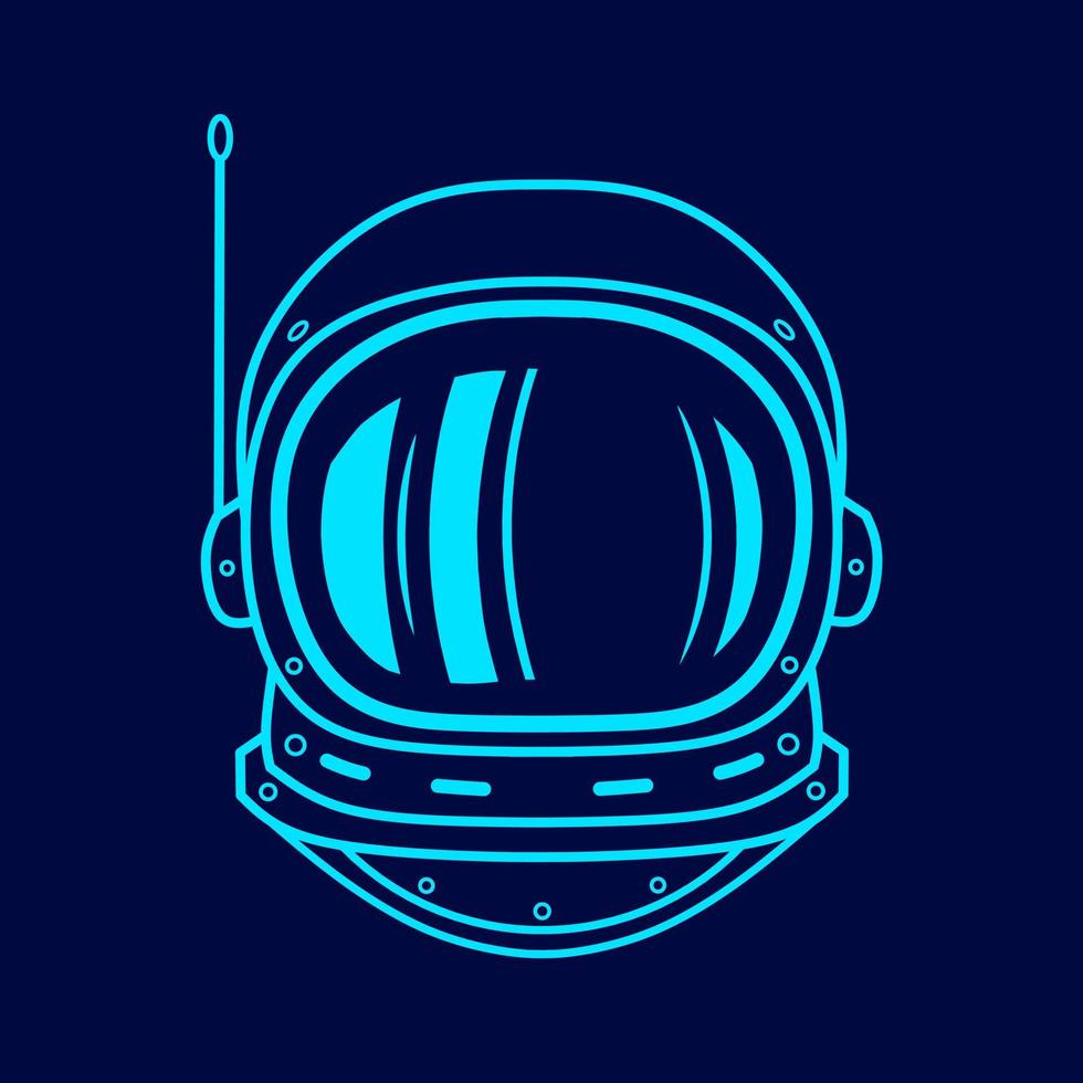 Astronaut explore the galaxy vector neon art logo. Astronomy universe colorful design with dark background. Abstract graphic illustration. Isolated black background for t-shirt, poster, clothing.