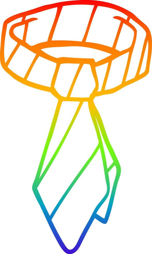 rainbow gradient line drawing cartoon work tie vector