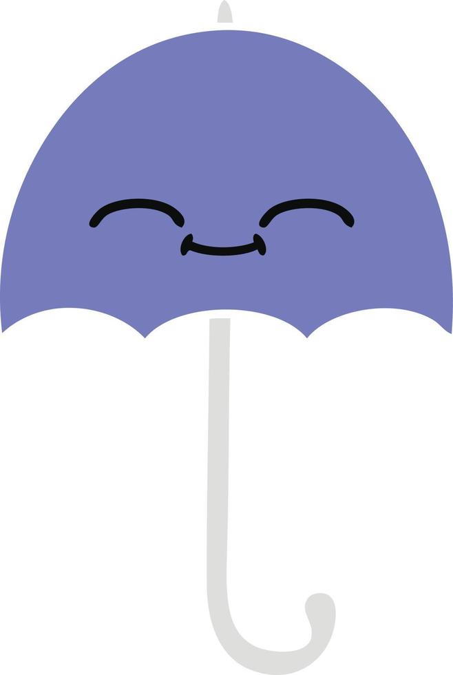 flat color retro cartoon umbrella vector