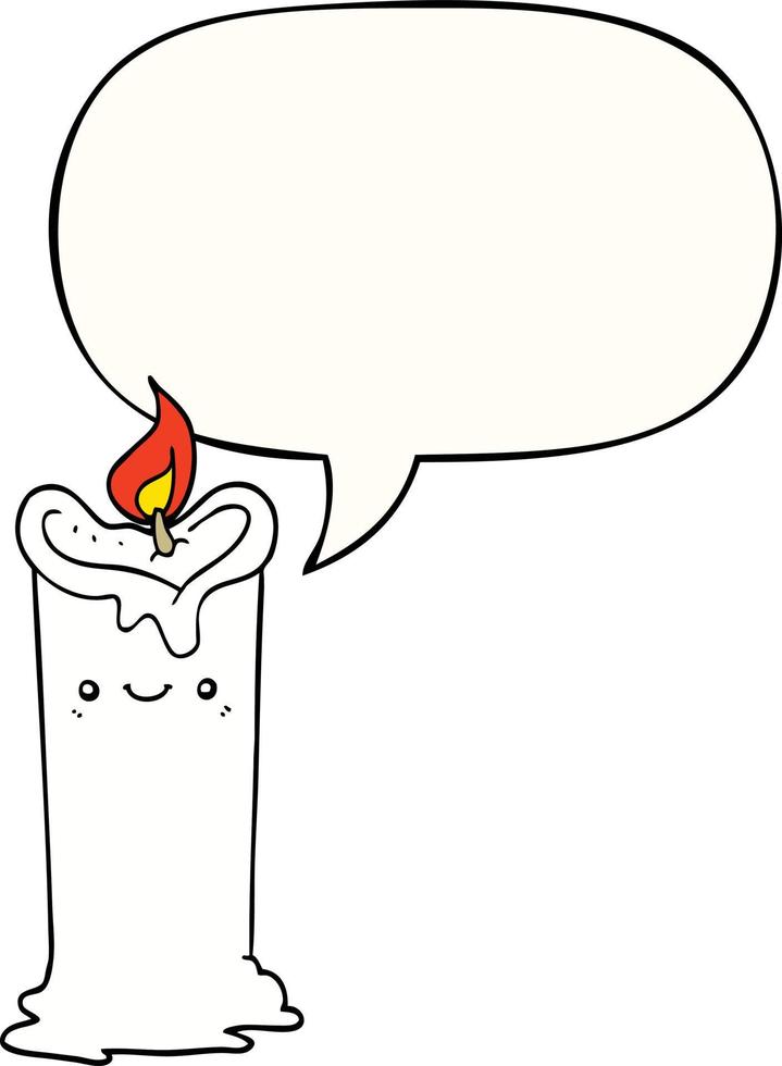cartoon candle and speech bubble vector
