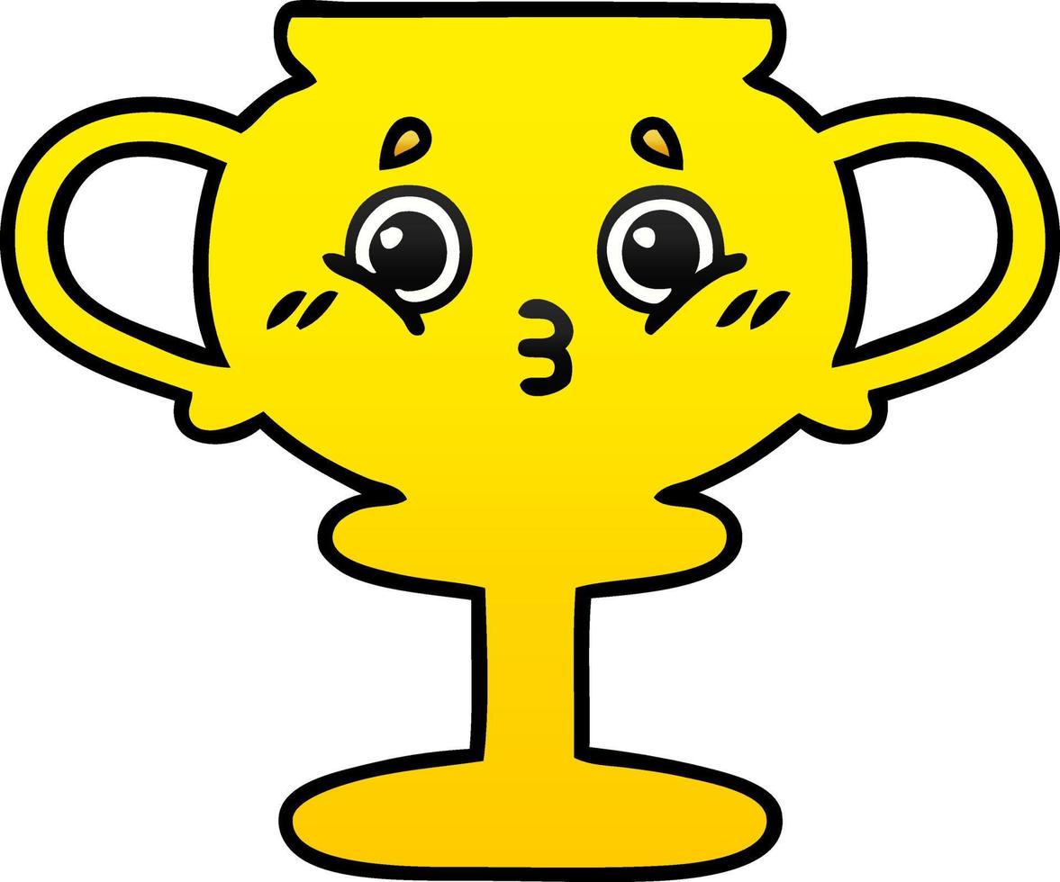 gradient shaded cartoon trophy vector