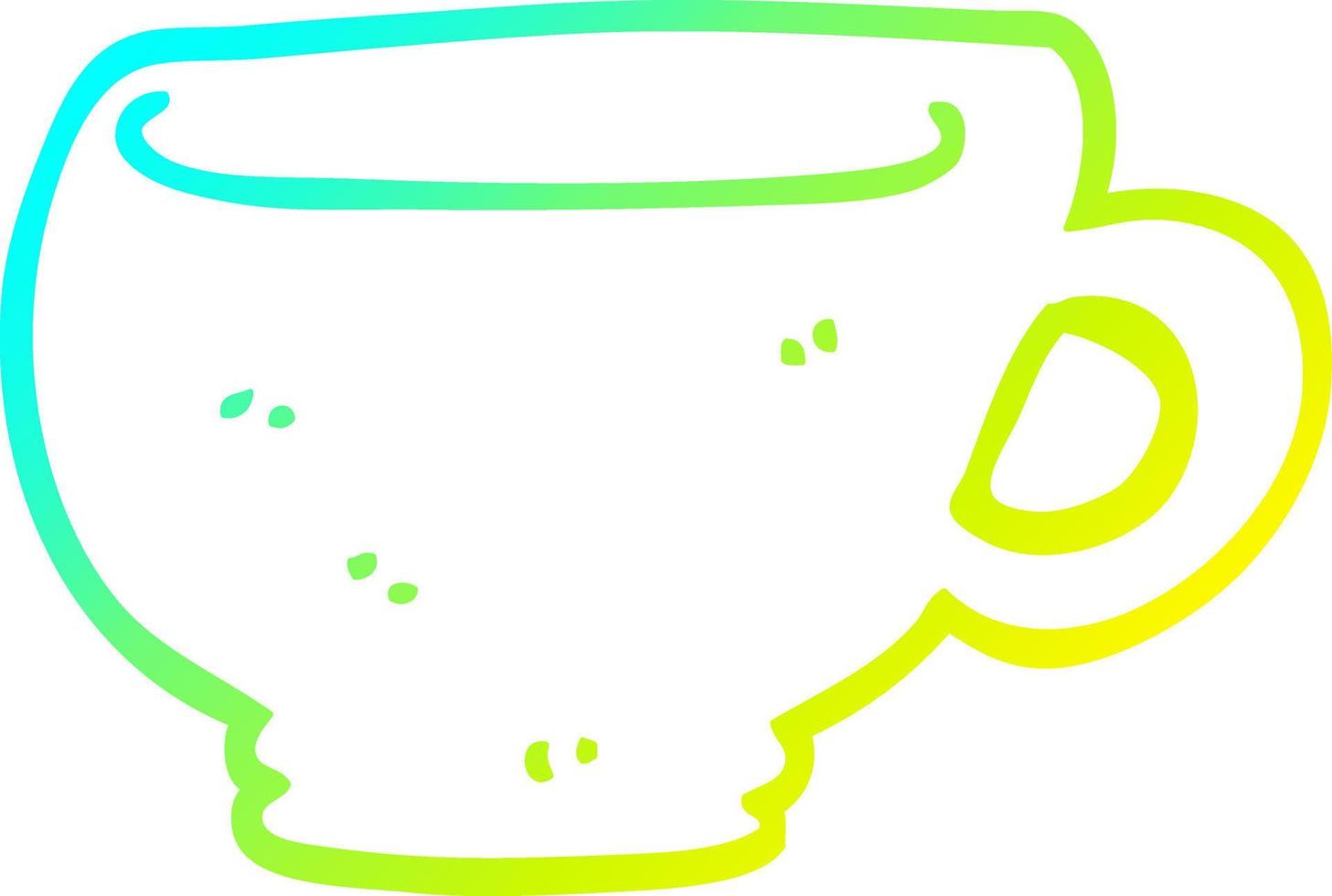 cold gradient line drawing cartoon cup vector