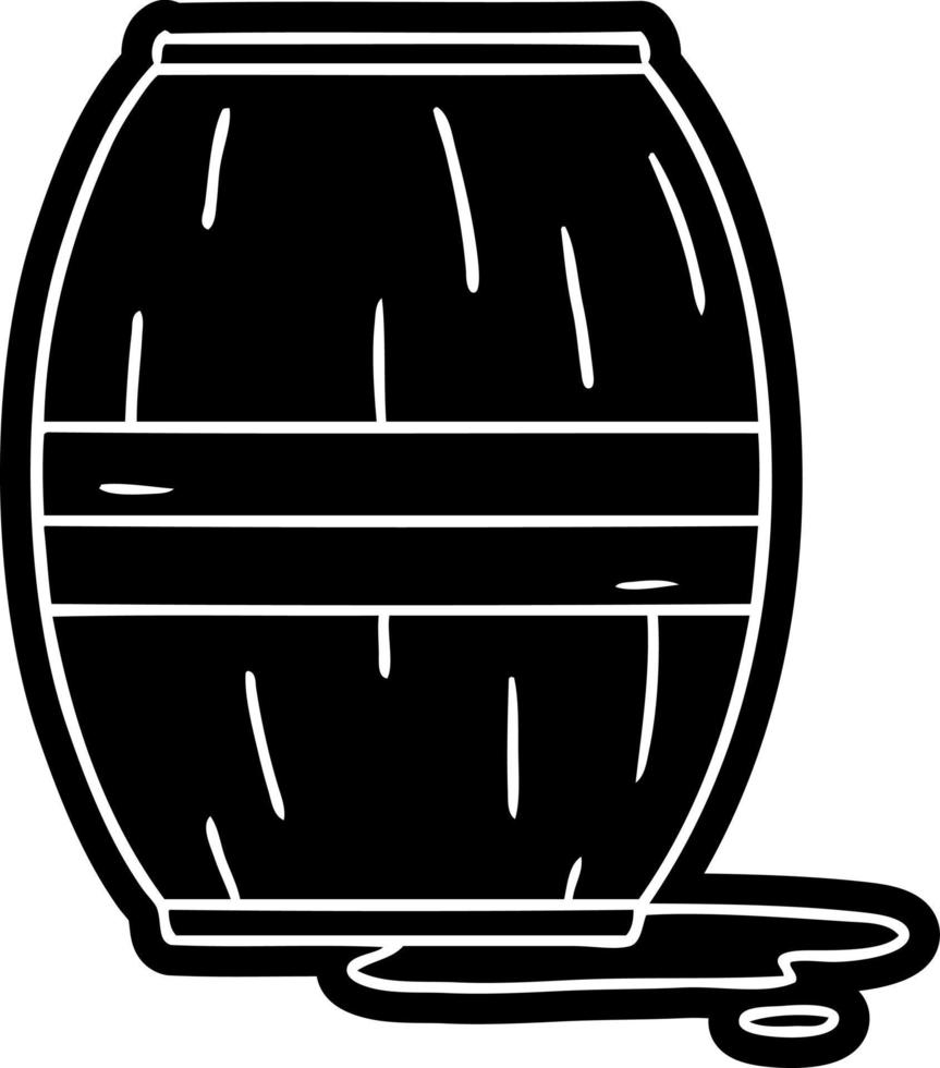 cartoon icon drawing of a wine barrel vector