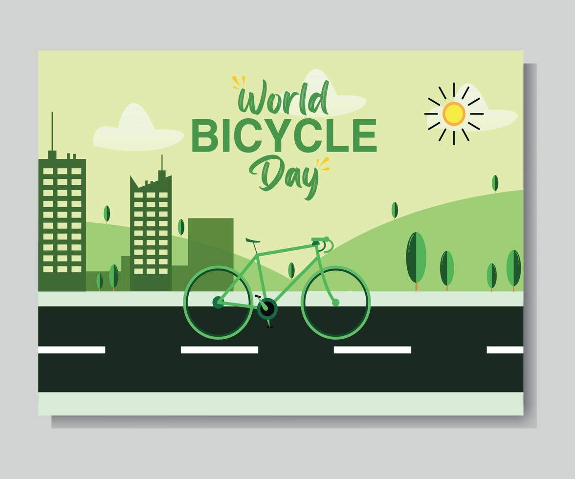 World bicycle day background free vector