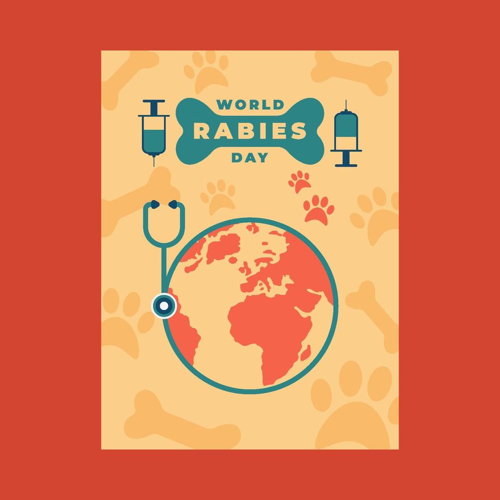 cartel del día mundial de la rabia vector