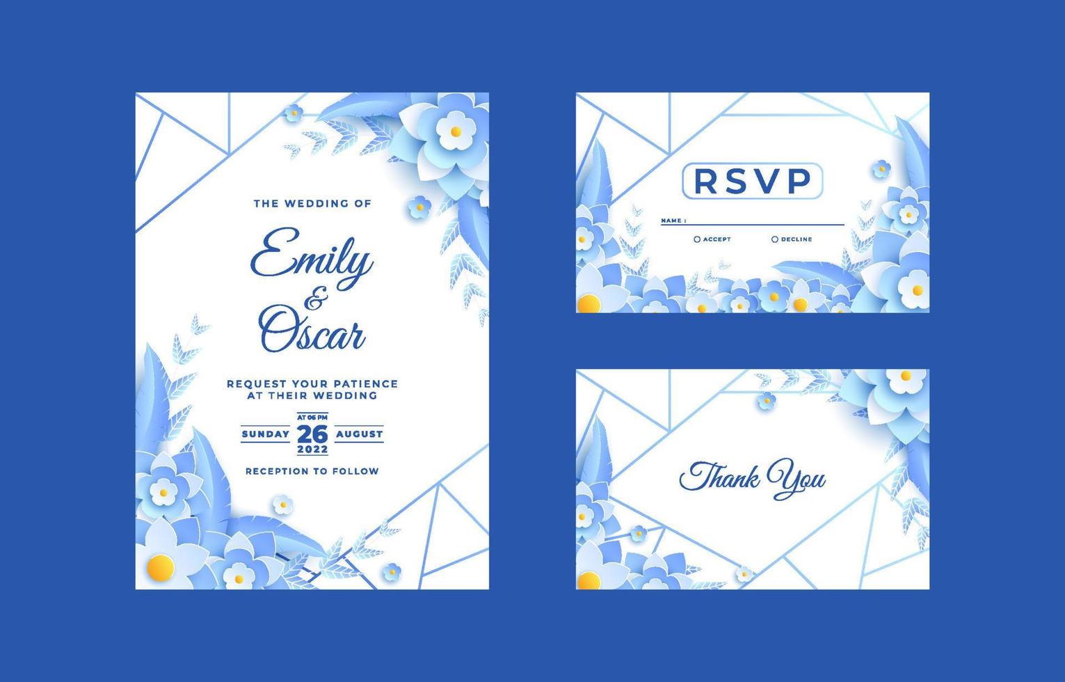 Contemporary Wedding Invitation Template vector