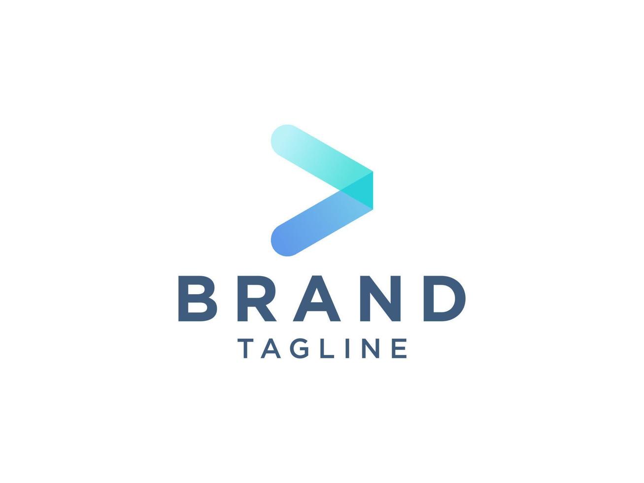 Initial Letter D Logo. Blue Shape D Letter with Negative Space Line inside isolated on White Background. Usable for Business and Delivery Logos. Flat Vector Logo Design Template Element.
