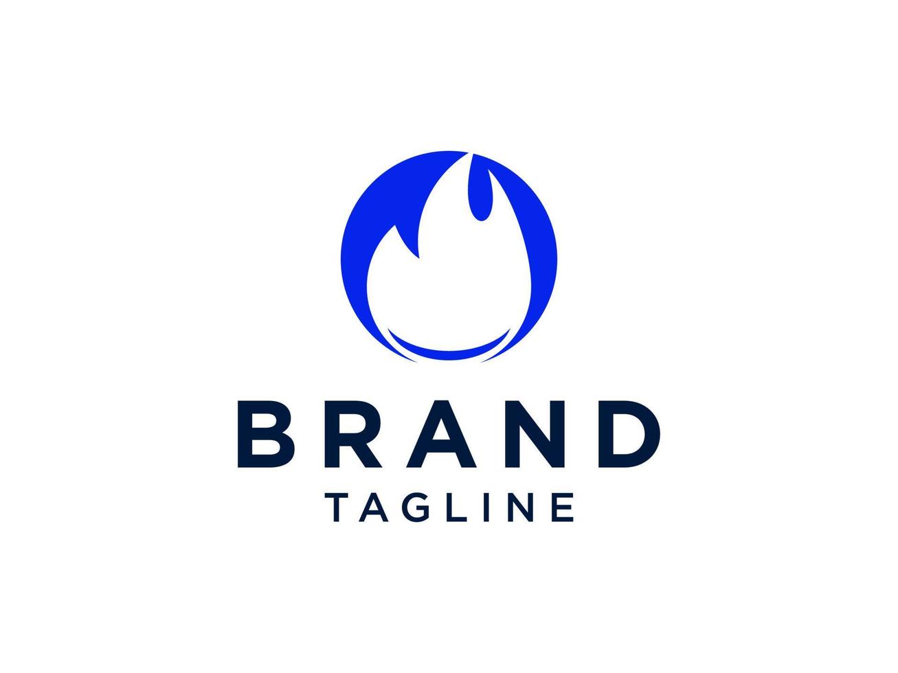 Hot Icon Fire Symbol with Blue Sticker Label isolated on White Background. Flat Vector Icon Design Template Element for Web.