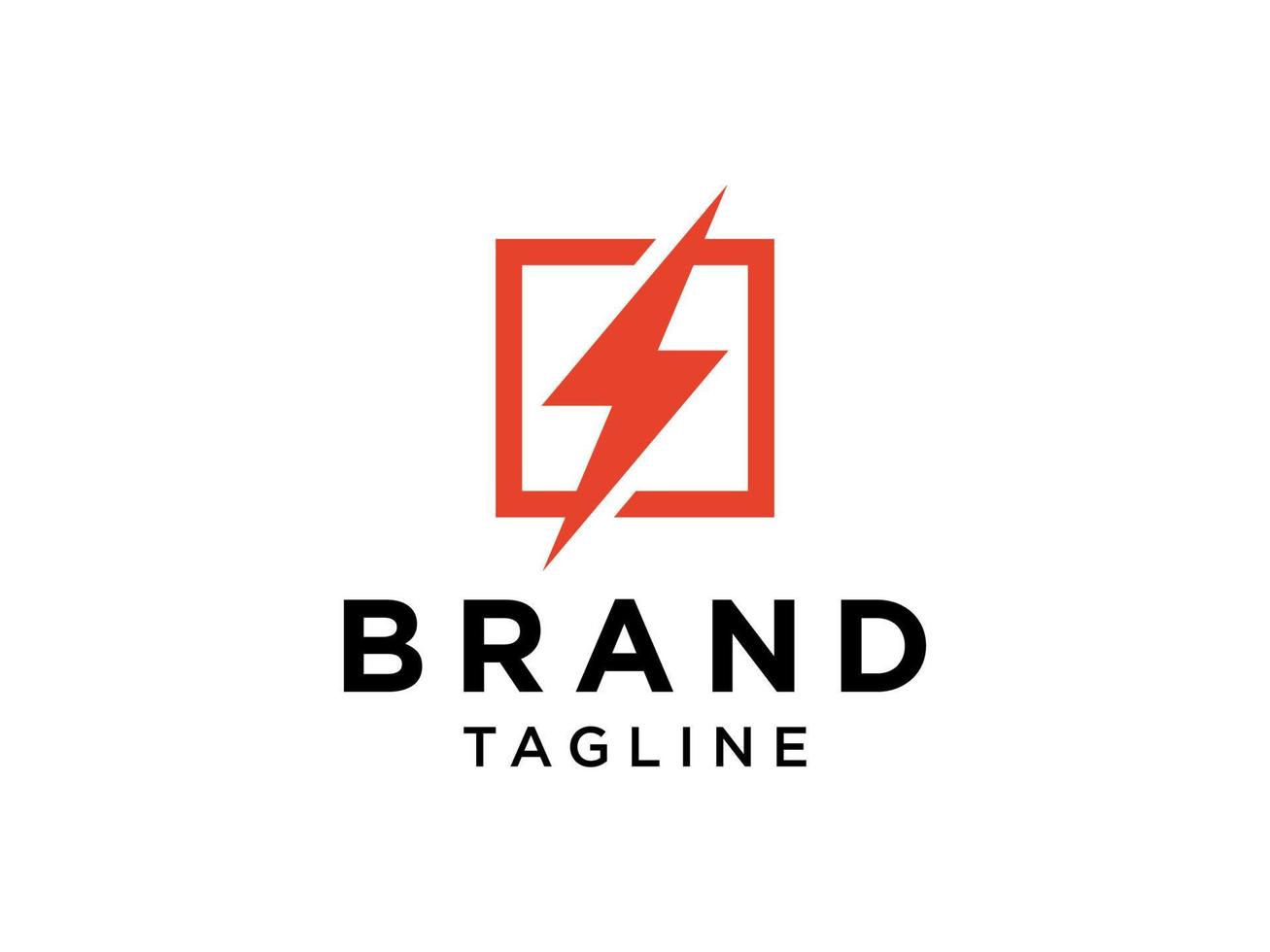 Line with Negative Space Flash Icon Thunder Bolt Electricity Logo. Flat Vector Logo Design Template Element