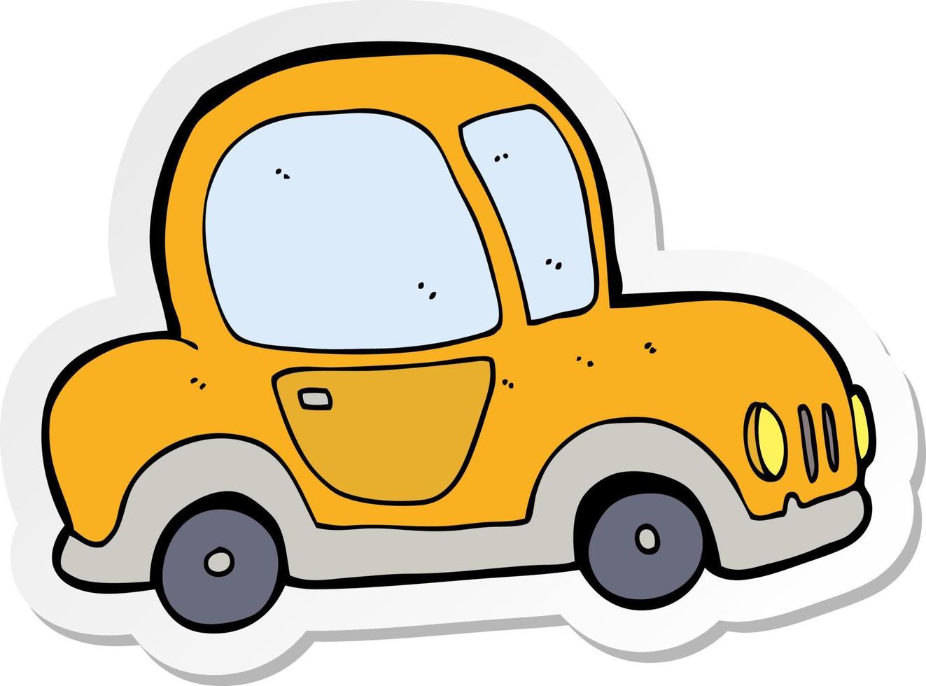 sticker of a cartoon car vector