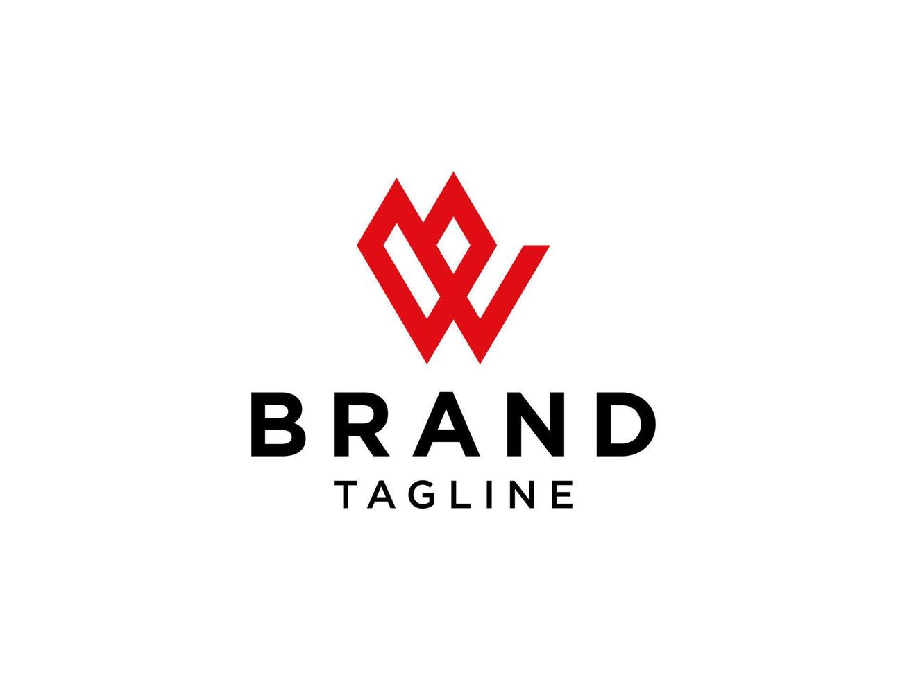 Initial Letter W Logo. Red W Letter Hand Drawn Calligraphy isolated on White Background. Usable for Identity and Branding Logos. Flat Vector Logo Design Template Element.