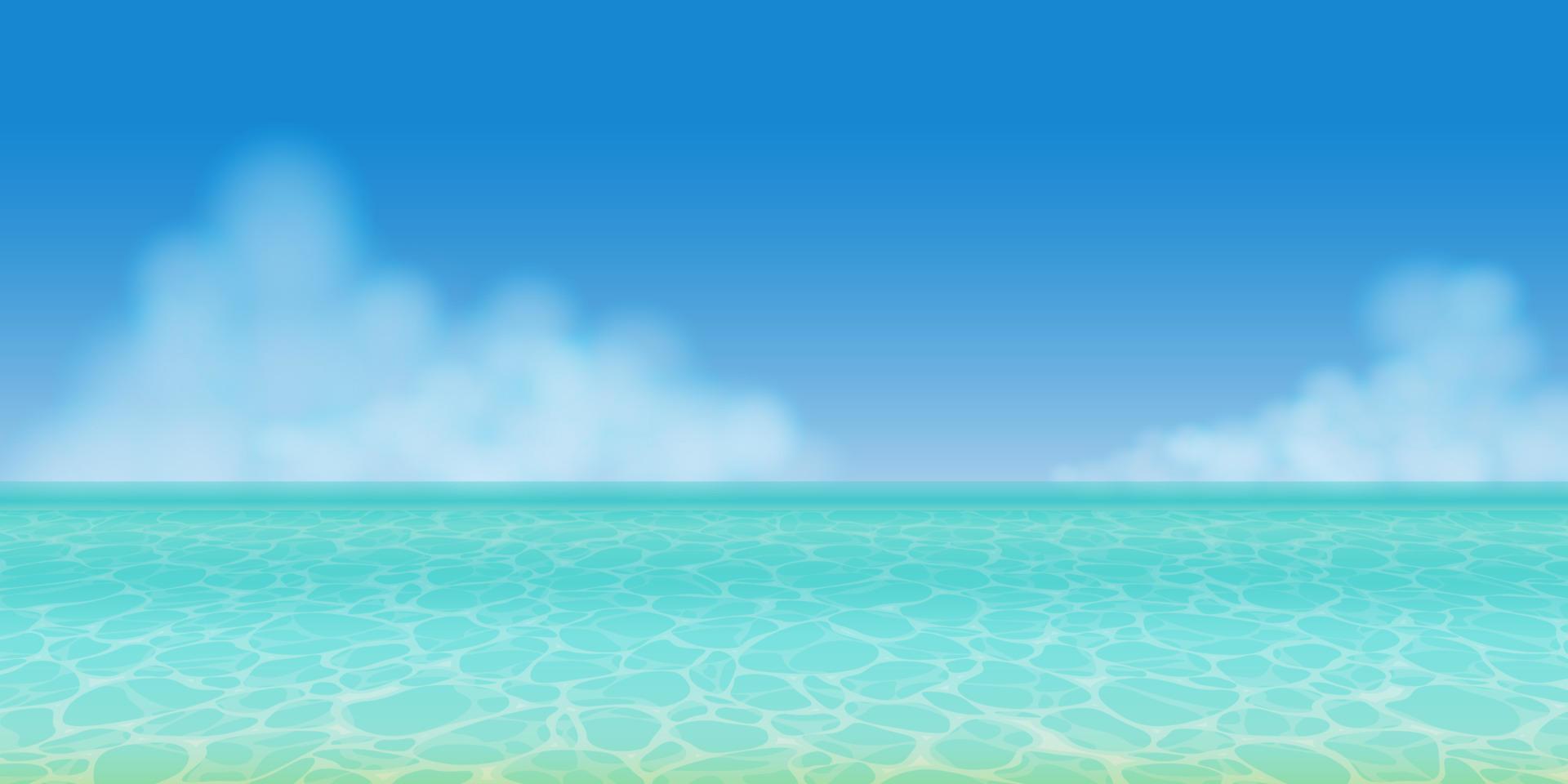 fondo panorámico de agua de mar de verano vector