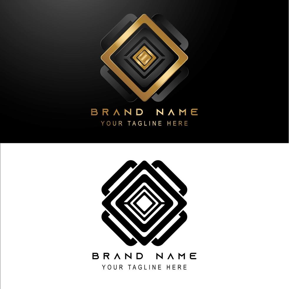 set of elegant abstract rectangle logo vector