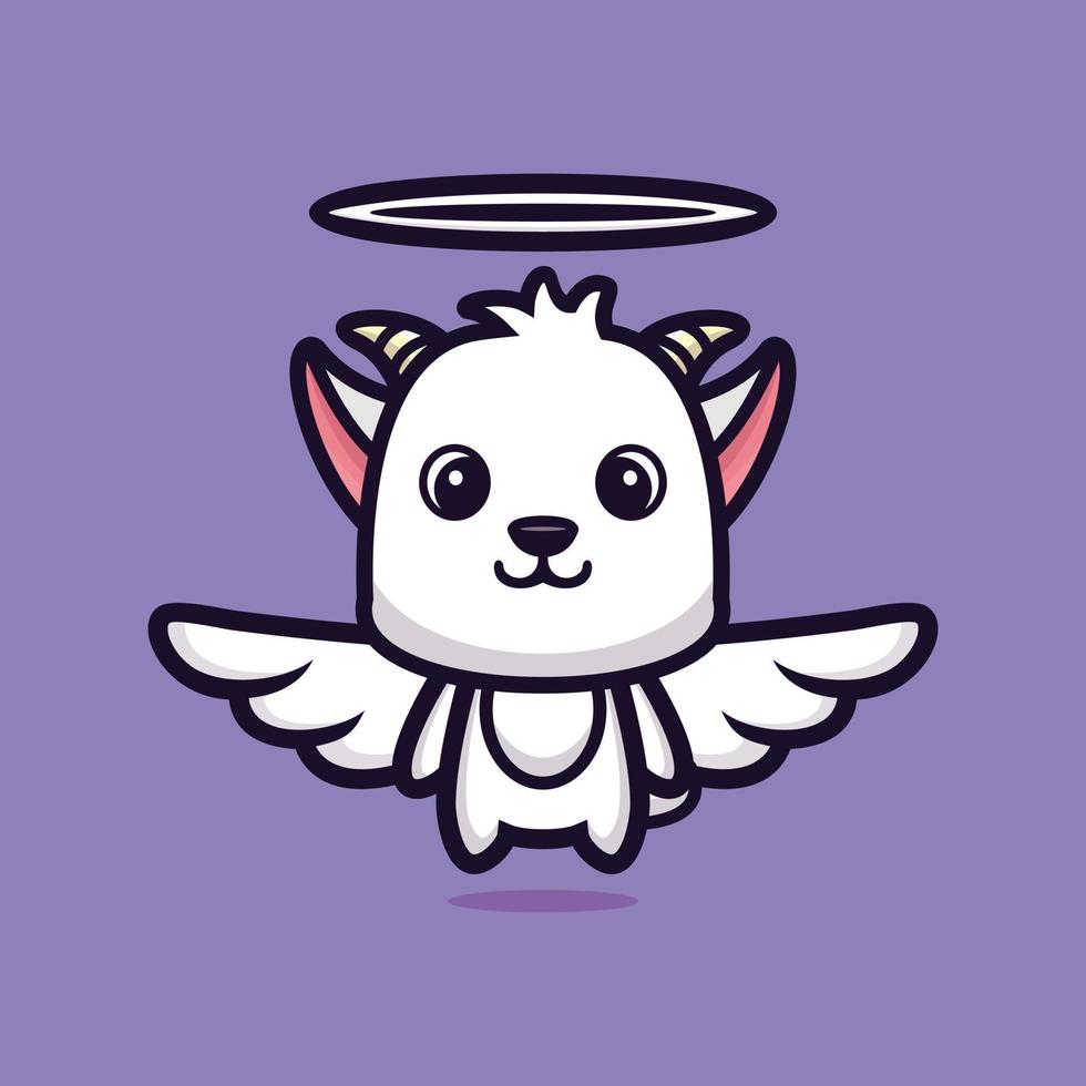 vector premium de diseño de personaje de dibujos animados de ángel de cabra lindo