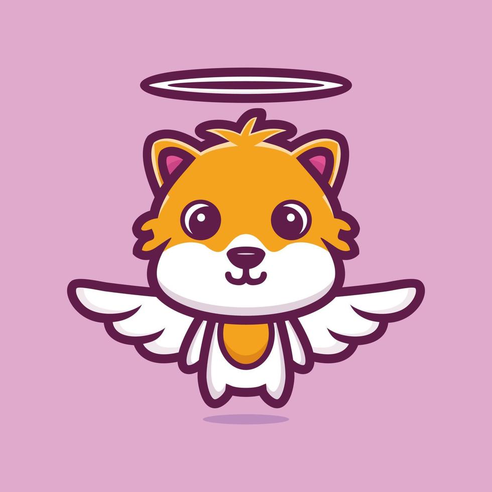 Cute hamster angel cartoon character design premium vector