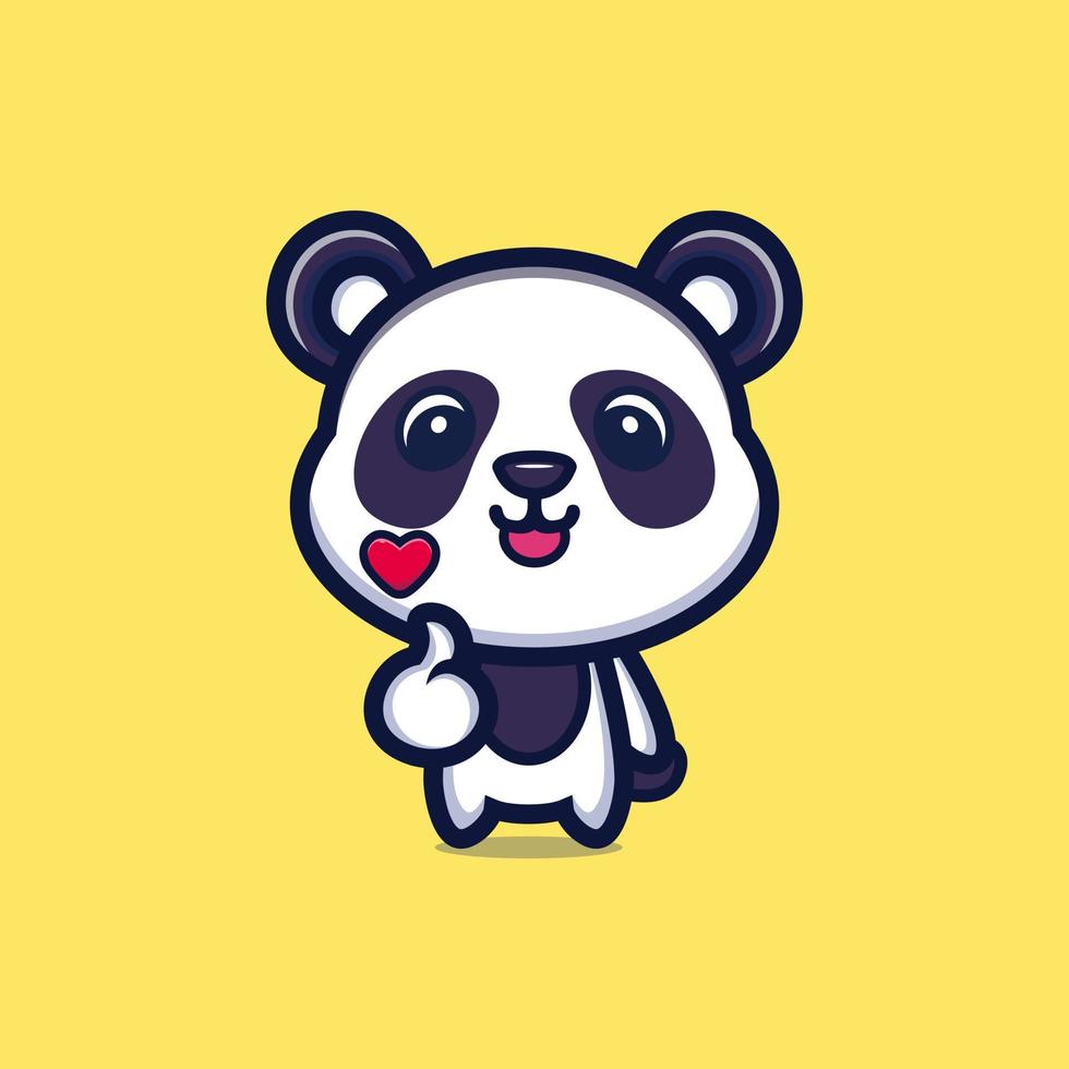 lindo estilo fresco panda mascota personaje de dibujos animados vector