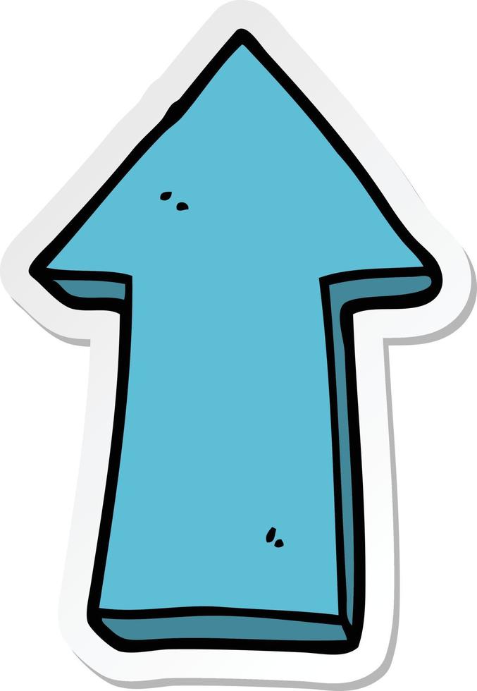 sticker of a cartoon arrow vector