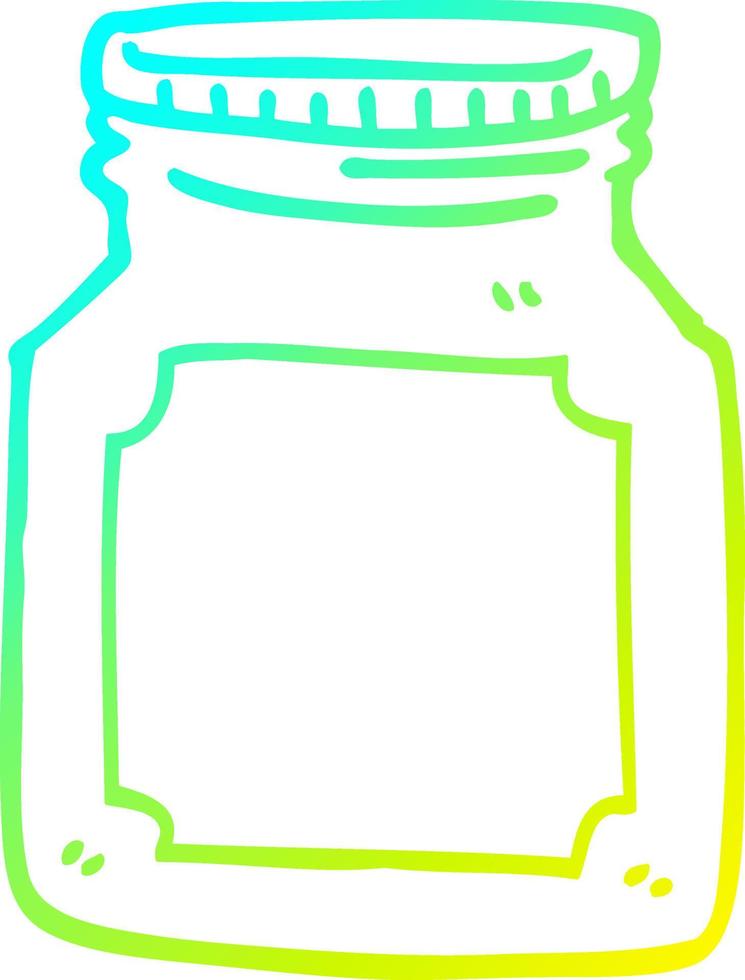 cold gradient line drawing cartoon storage jar vector