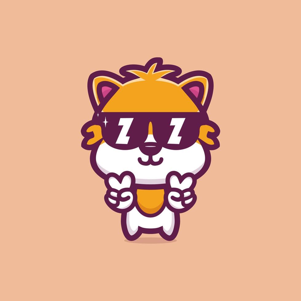Cute cool style hamster wearing glasses vector