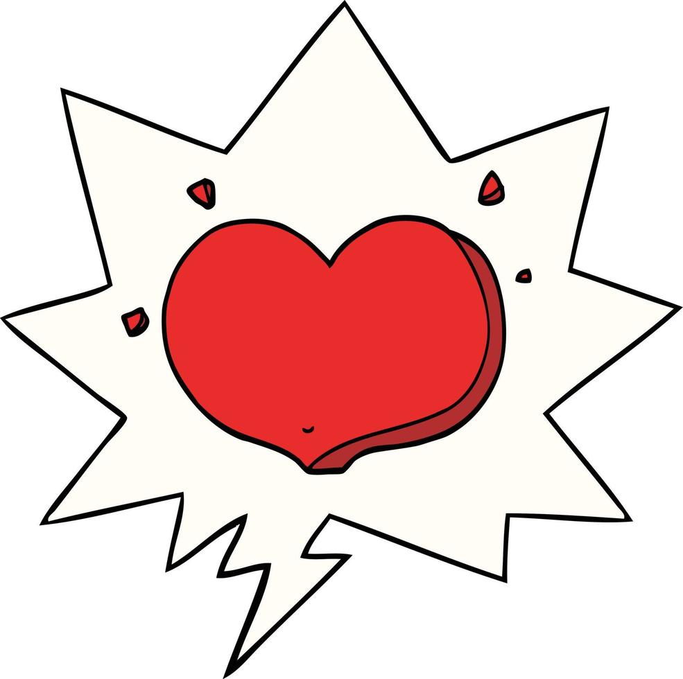 cartoon love heart and speech bubble vector