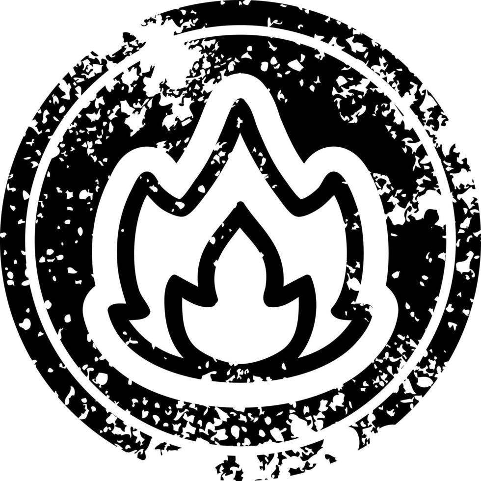 simple flame distressed icon vector