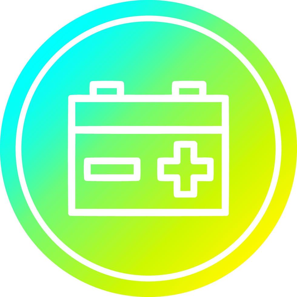industrial battery circular in cold gradient spectrum vector