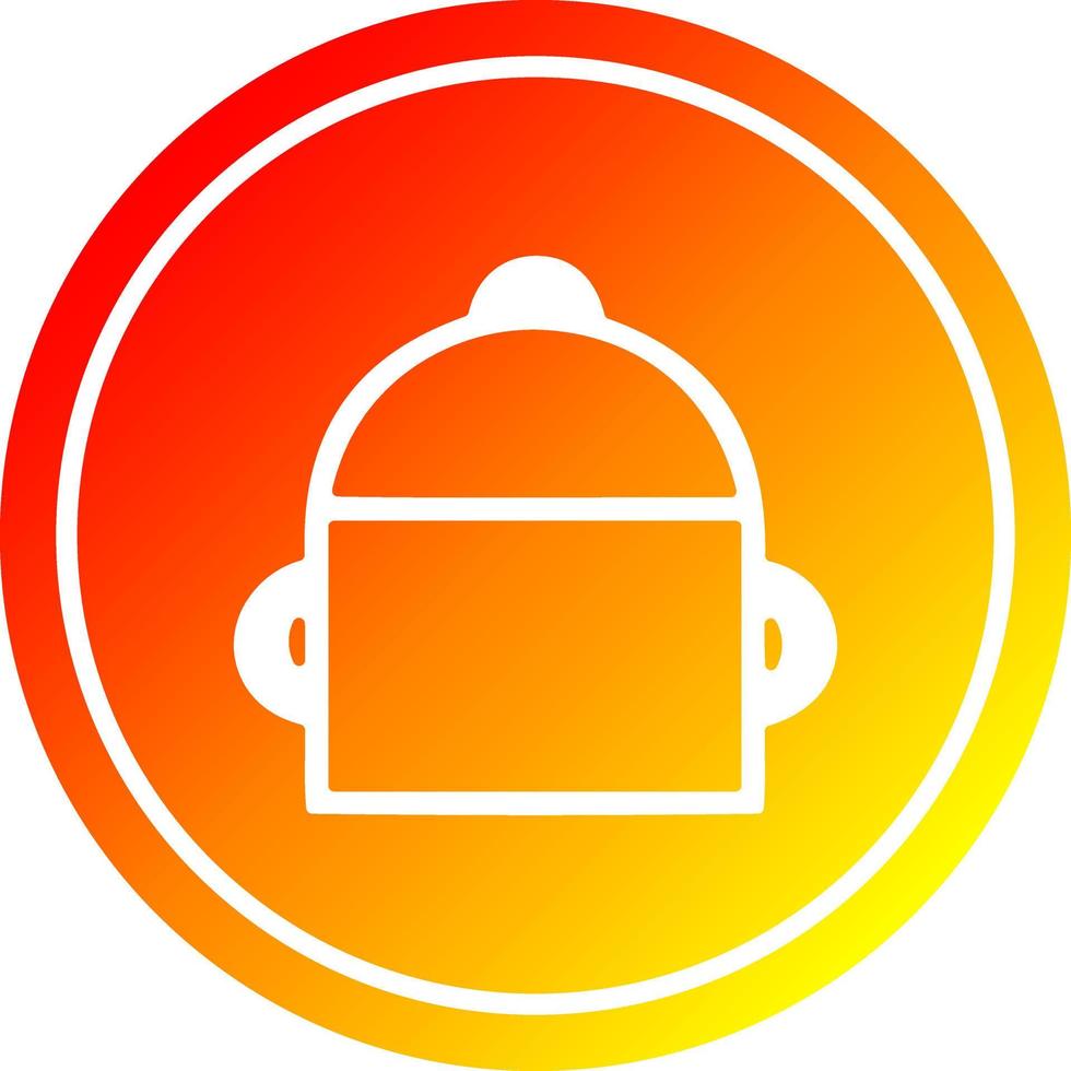 cooking pot circular in hot gradient spectrum vector
