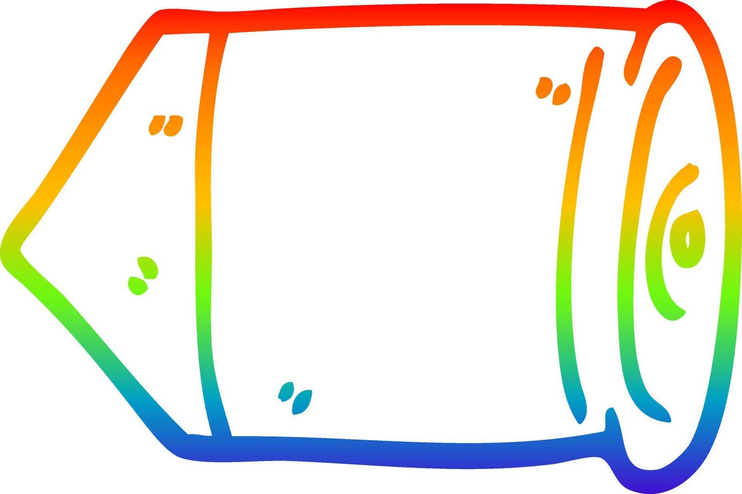 rainbow gradient line drawing cartoon bullet vector