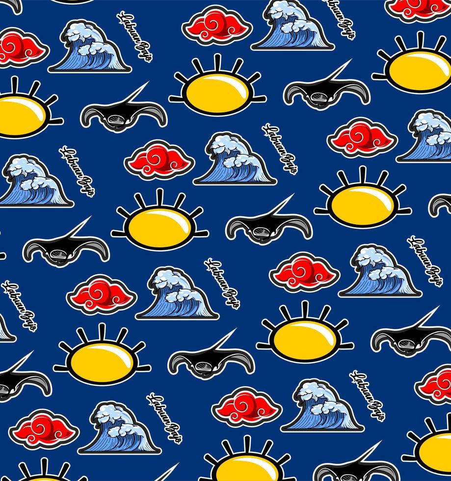 beach icon pattern vector