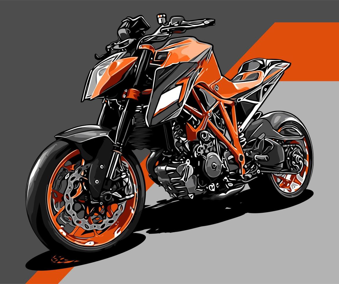 orange color motorcycles vector