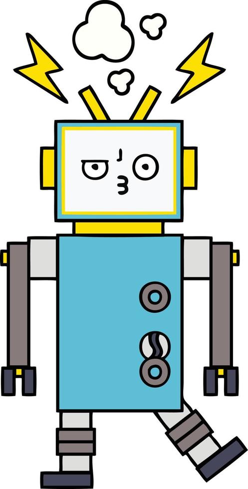 cute cartoon robot vector