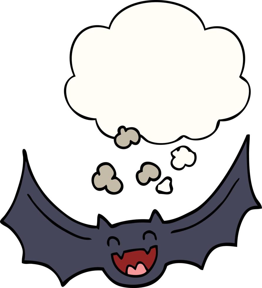 cartoon bat and thought bubble vector