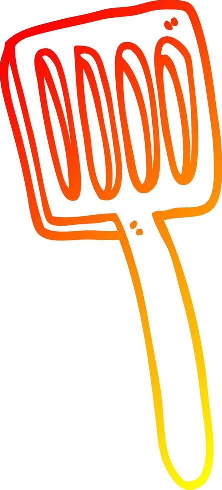 warm gradient line drawing cartoon food spatula vector