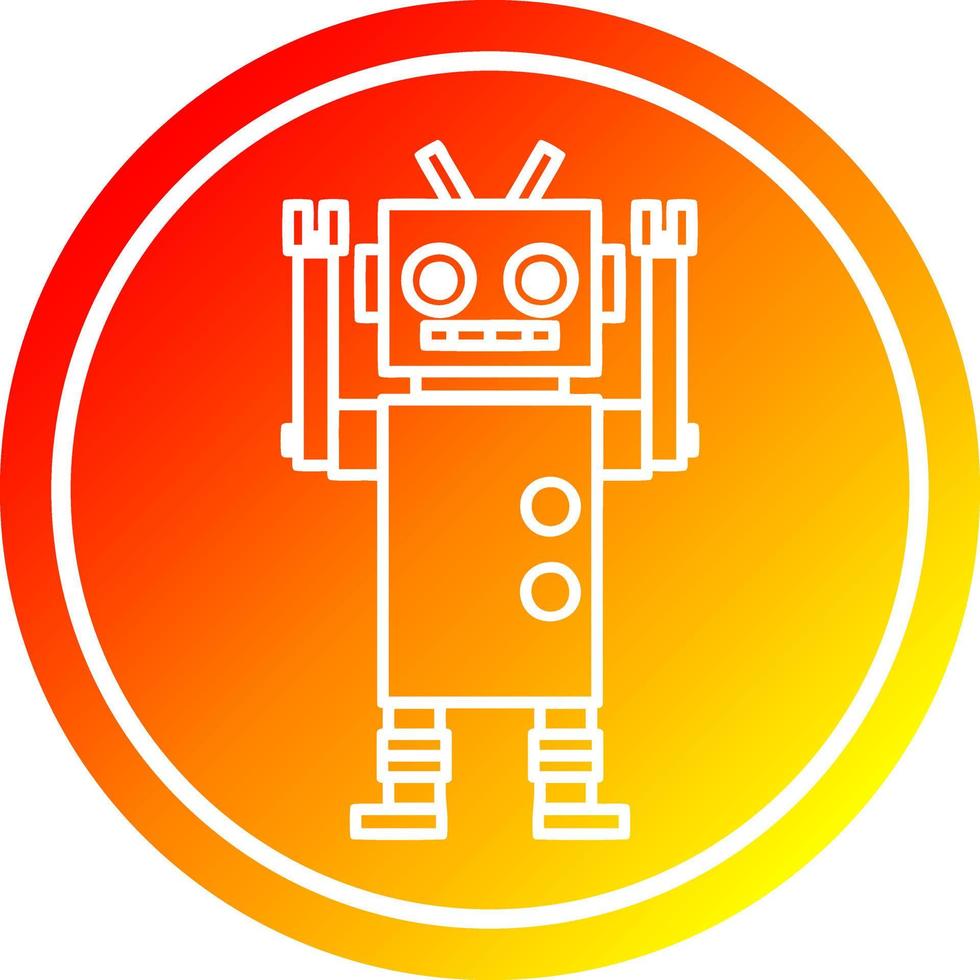 dancing robot circular in hot gradient spectrum vector