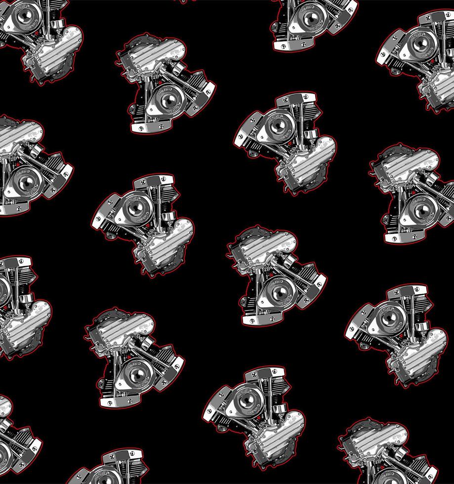 v twin pattern vector
