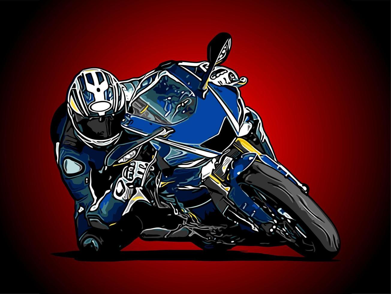 the motorcycle is cornering vector