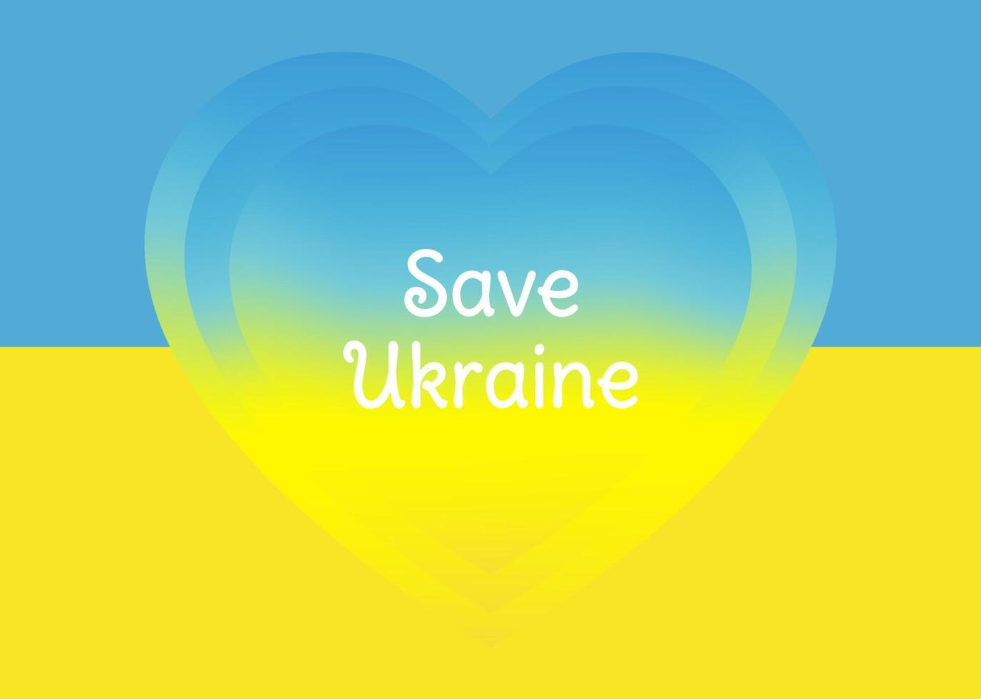 Flag of Ukraine in the form of a heart. The concept of peace in Ukraine. Vector illustration. Ukraine russia conflict